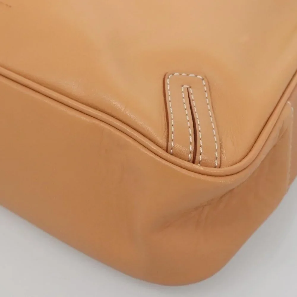 Authentic BURBERRY Shoulder Bag Leather Beige Silver - Picture 16 of 16